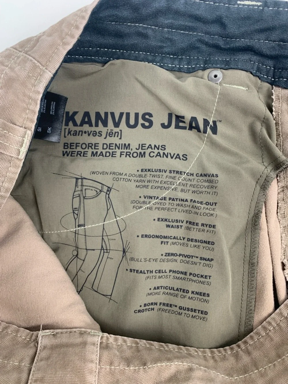 Kuhl Kanvus Jean Brown Pants Mens 34 stretch Born in the mountains Tapered